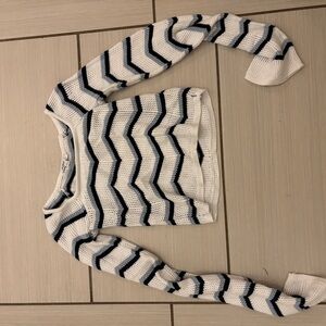 Subdued Navy and White Chevron Sweater